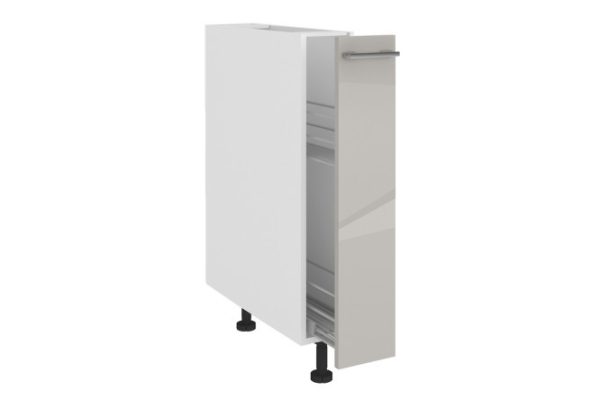 Cabinet front with Amika pull-out basket 14.6x71.6 cm, color gray pearlescent gloss