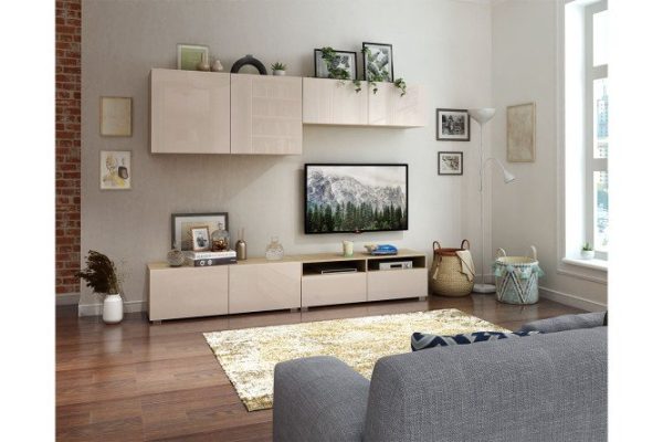 fyoe62ik1rph9dlbdrt9fske9gn9nn5b.jpg Living room Oscar Amika with push-to-open cabinet, sonoma oak/cashmere gloss