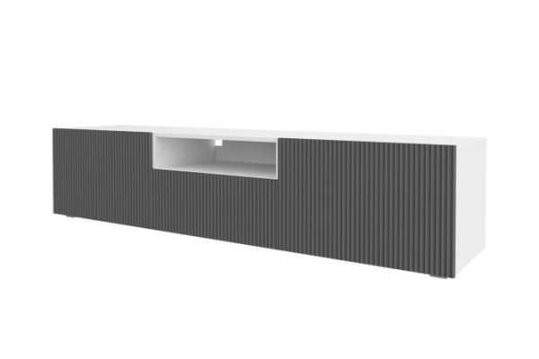 fzygph0ouckktr4ble7elgwfk3b5k4go.jpg Nightstand Oscar Amelie 180x40 with 2 doors, drawer and shelf, white / wave graphite