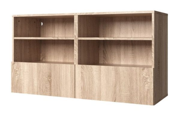 Cabinet 4 shelves and 2 drawers Oscar 120x64 with closers, Sonoma oak