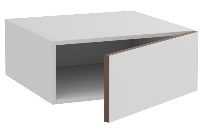 Front for the Nicole superstructure cabinet 59.6x23.6 cm, super matte white; handles, edges - roddy oak