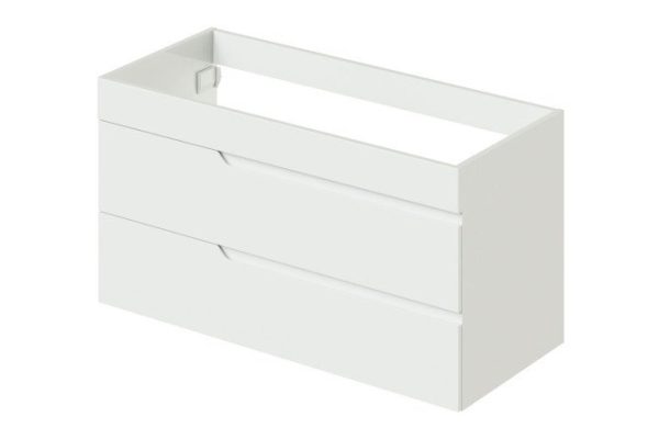 Wall-hung sink cabinet Alexa 100 99.8 cm, frame color white gloss, facade color white gloss