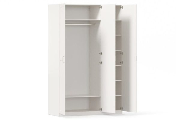 Wardrobe 3-door Oscar Siena 150x236x59.6 cm, white