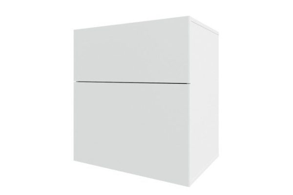 Cabinet Oscar Moon 60x64 with 2 drawers, white / white talc