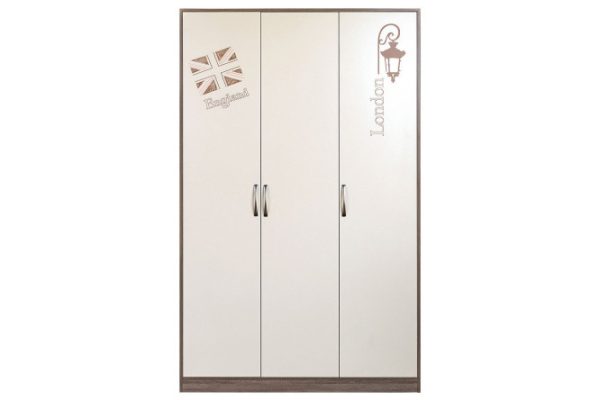 Wardrobe 3-door British boom 134.6x220.5x58 cm