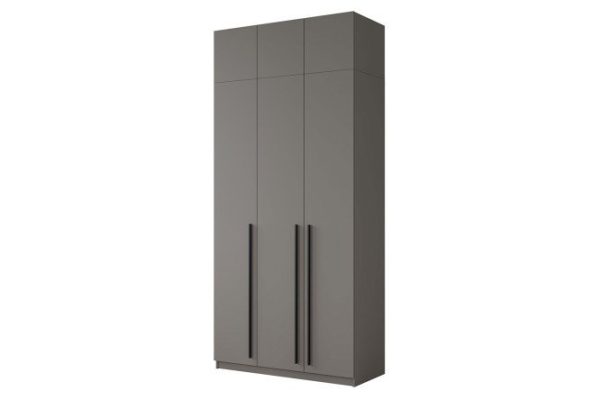 Wardrobe Sofia 3-door, with mezzanine, graphite color