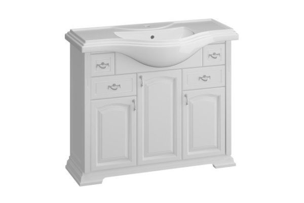 Cabinet OPADIRIS Rispecto 105.9 cm, frame color matte white, facade white matte