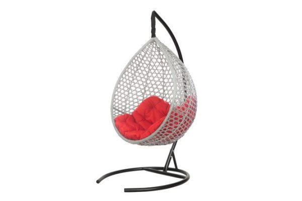 Hanging cocoon chair Montblanc 100x120x80 cm, base and frame color gray, black, finishing gray