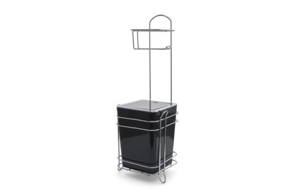 Toilet paper holder KB255 with shelf and trash bin Metal