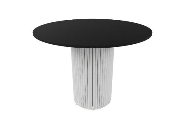 Trubis Wood table with tubular base 100x75x100 cm