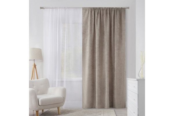 Ribbon curtain MICASA Arabella 180x280 cm, 1 piece, color beige-gray