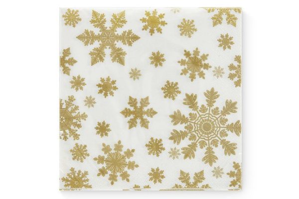 Three-layer napkins Golden snowflakes