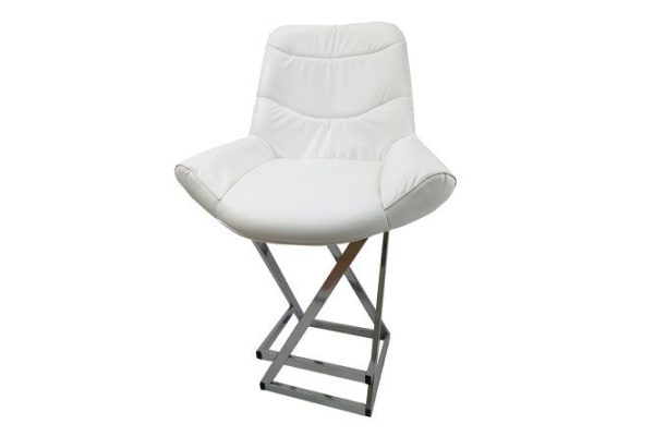 Semi-bar stool Loft Grand 63x107x50 cm, upholstery color white, legs chrome