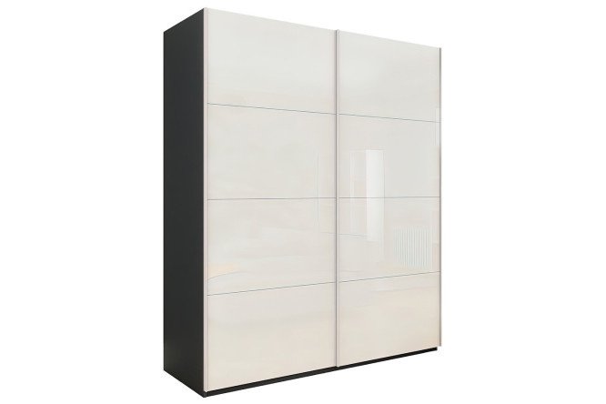 2-door wardrobe Comet 180x220x66 cm, diamond gray, white