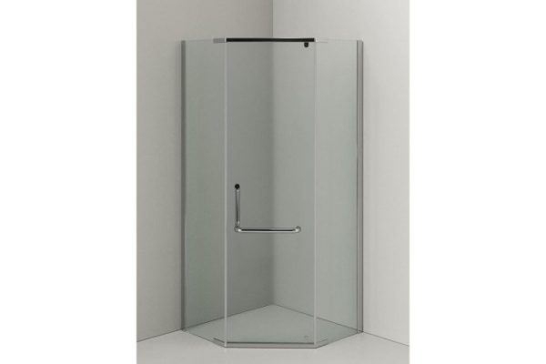 Shower corner AGGER A03-090TCR/G pentagonal, floor-mounted