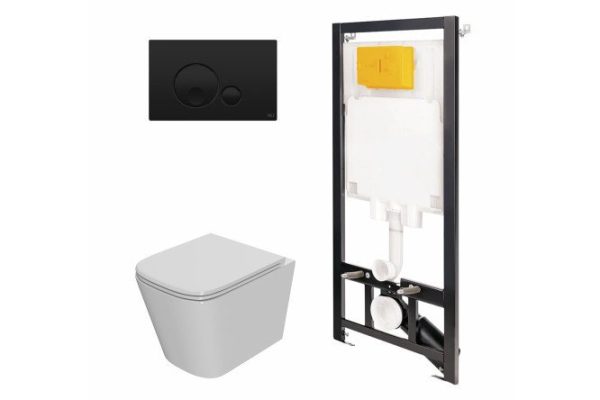 Installation with toilet and panel POINT 886914GBO3+PN41081 white