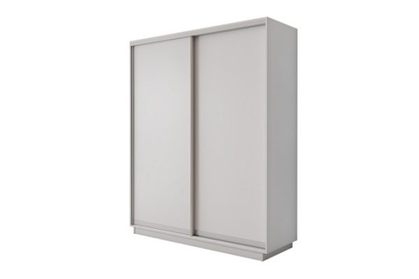Sliding wardrobe 2-door Slide-2 180x240x60 cm, white snow, silver