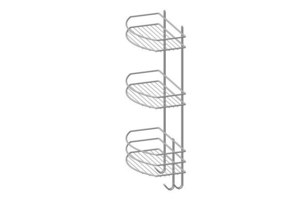 Straight 3-tier shelf P03318 wall-mounted 25x61.5x15 cm