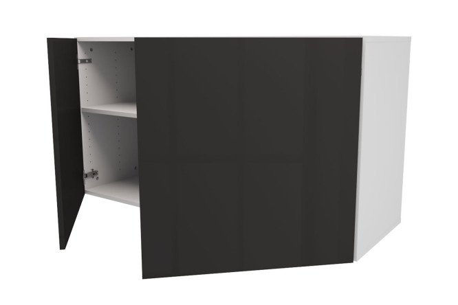 Cabinet with doors Oscar Amika 120x64, white / black graphite gloss