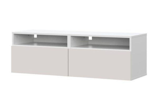 Cabinet Oscar Moon 120x40 with 2 drawers and 2 shelves, white / Santiago soft