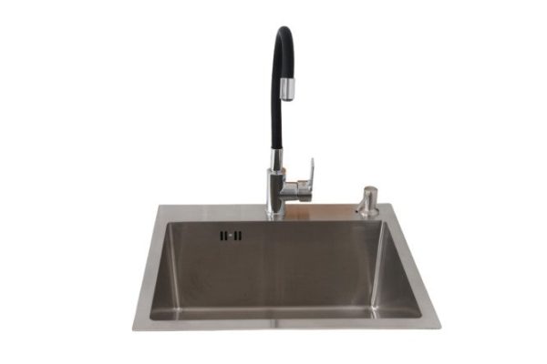 Built-in sink ALCORA Oslo 2015103S+3046513S with siphon and dispenser 58x48x22 cm