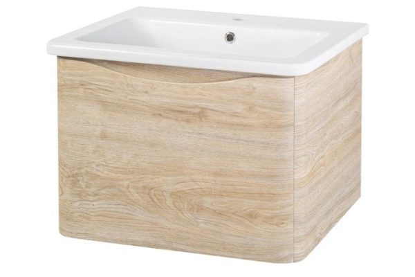 Hanging cabinet RUNO Tuscany 00-00001413 57.4 cm, frame color light wood, facade light wood