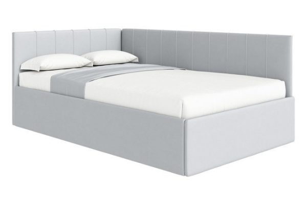 Corner bed Mika 120x200 cm color light gray