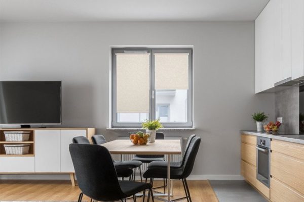 Roller blind MICASA Karlo Frost almond color, 43x175 cm