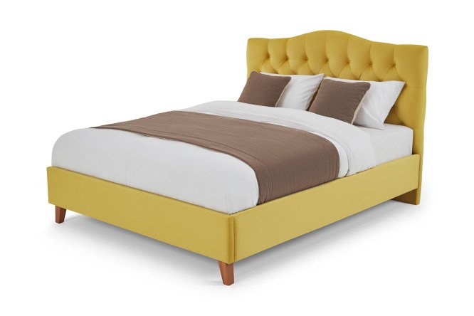 Bed with lifting mechanism SCANDICA Ingrid color yellow 200x200 cm