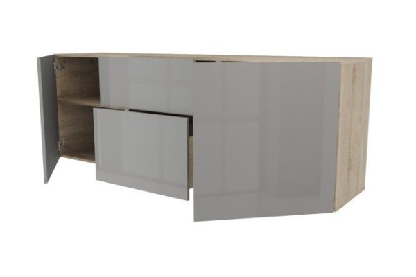 gy6e1g2c4plz1v35530oxtag1ah9iug6.jpg Cabinet 2 doors and 2 drawers Oscar Amika 180x64 with push to open, Sonoma oak / dusty gray gloss