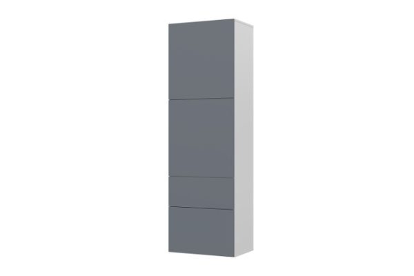 Wardrobe Oscar Moon 192x60 cm 2 doors and 2 drawers, white, graphite soft