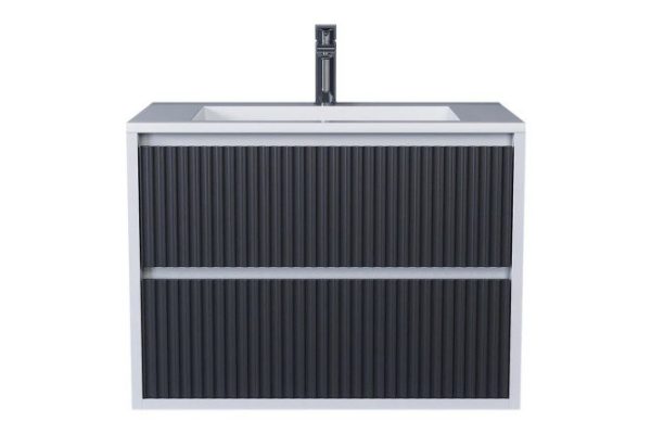 Wall-mounted sink cabinet Next 3930205151 70 cm, frame color white, facade graphite