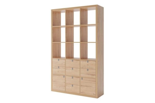 Calgary bookcase 5x3 with doors and drawers, bunratty oak