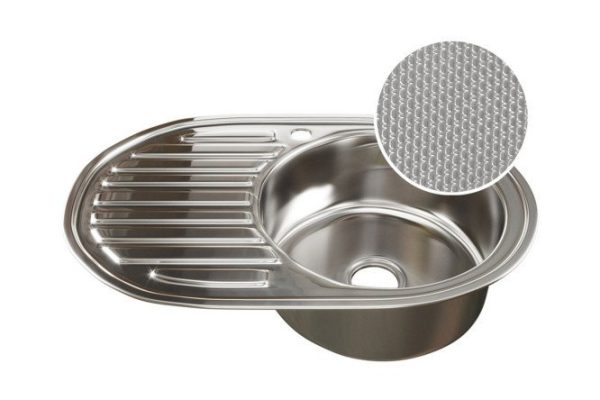 Inset sink with drainer MIXLINE 532305 77x50x18 cm