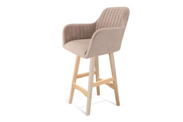Half-bar chair SHT-ST38-1/S65 61x106.5x58 cm, upholstery color latte, legs clear varnish