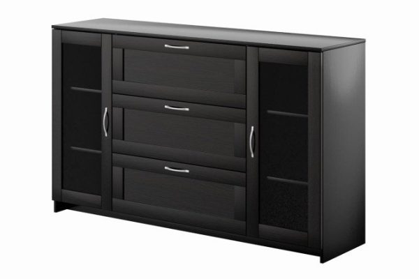 Sirius cabinet 2 doors with glass and 3 drawers