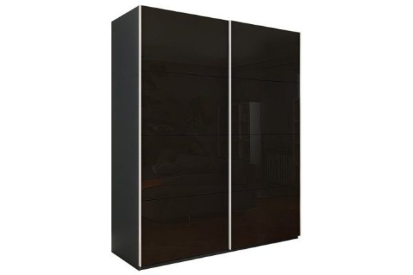 2-door wardrobe Comet 180x240x66 cm, diamond gray, black