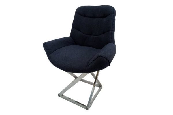 Semi-bar stool Loft Grand 63x89x50 cm, indigo upholstery, chrome legs