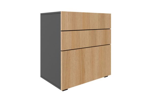 Children's chest of drawers Oscar Moon mini 60x66x39.6 cm, anthracite, Canadian oak