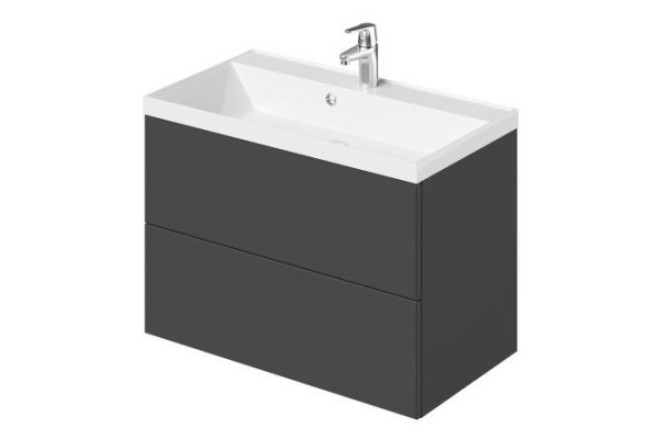 Hanging cabinet Uno 79.6 cm, frame color graphite, facade graphite