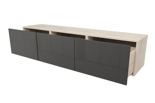 Cabinet with drawers Oscar Amika 180x38 with push to open, Sonoma oak