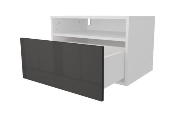 hcawrdnyhd2r8ryb0f0kuhrvlib93717.jpg Cabinet with shelf and drawer Oscar Amika 60x40 with push to open, white / black graphite gloss