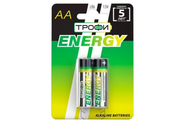 TROPHY Energy Alkaline LR6-2BL AA batteries, 2 pcs.