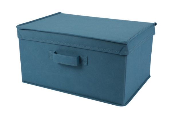 Storage box with lid Aquamarine 40x25x30 cm