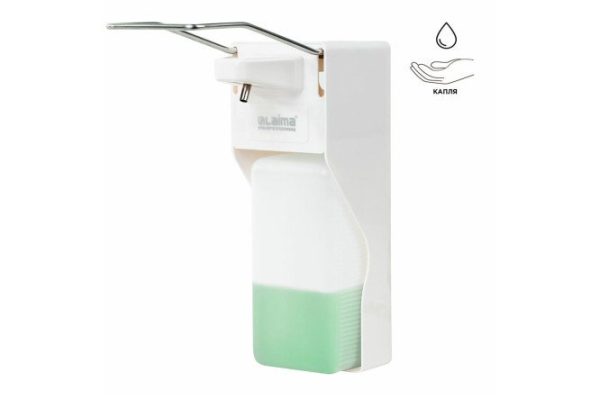 Laima 607325 elbow liquid soap dispenser for antiseptic gel with Euro bottle, wall-mounted 1000 ml, Plastic, screw fastening