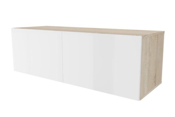 Cabinet with doors Oscar 120x38 cm, sonoma oak/white gloss