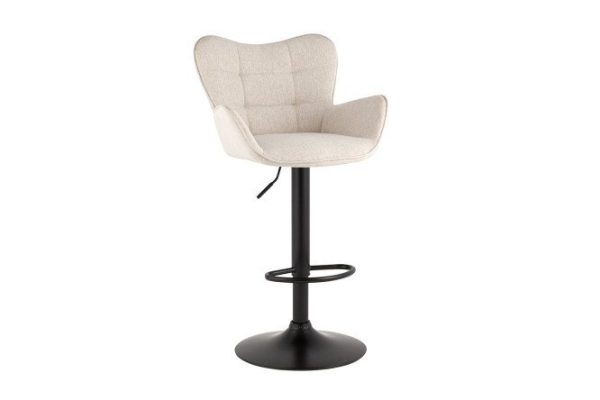 hf3ladzt2iuhykp1xqwolsriad24pyks.jpg Grand bar stool with armrests 54x91x51 cm, upholstery color gray-beige, legs black