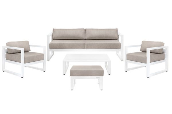 Capri garden furniture set, white, taupe