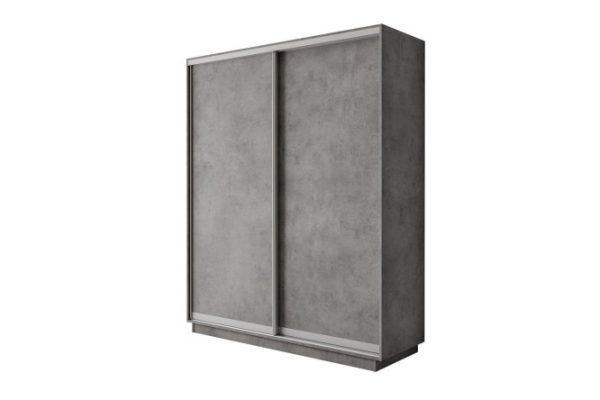 Sliding wardrobe 2-door Slide-2 180x240x45 cm, concrete, silver