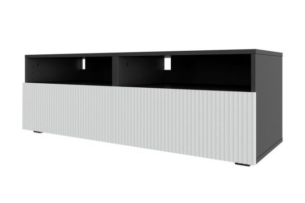 Cabinet Oscar Amelie 120x40 with 2 drawers and 2 shelves, anthracite / talc wave